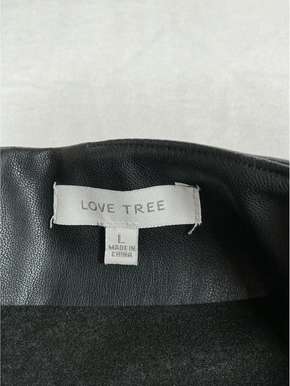 Love Tree Black Faux Leather Wrap Skort Shorts Size L - Picture 3 of 6